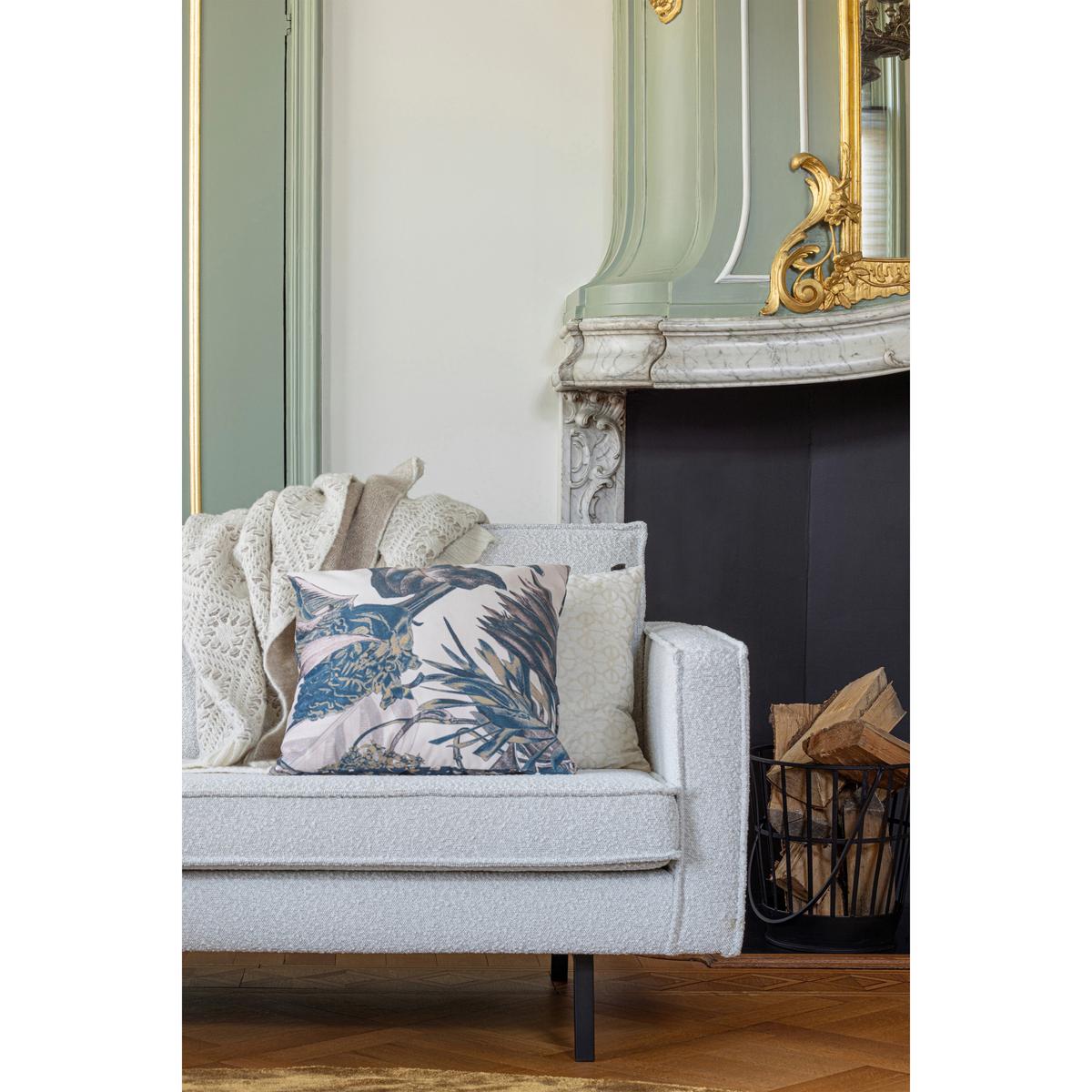 2,5-Sitzer Rodeo Naturfarben B: 190cm - Schwarz/Naturfarben, Design, Textil/Metall (190/85/86cm) - Livetastic