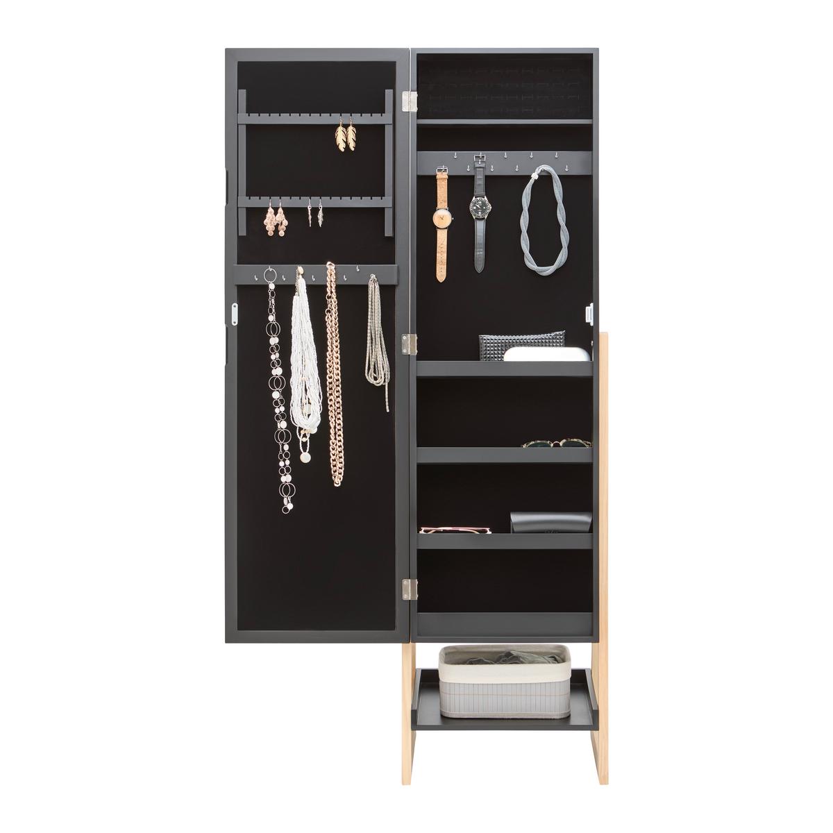 SKŘÍŇKA NA ŠPERKY VIOLA -EXKLUSIV- - černá/přírodní barvy, Moderní, kov/dřevo (42/145/38cm) - Mömax