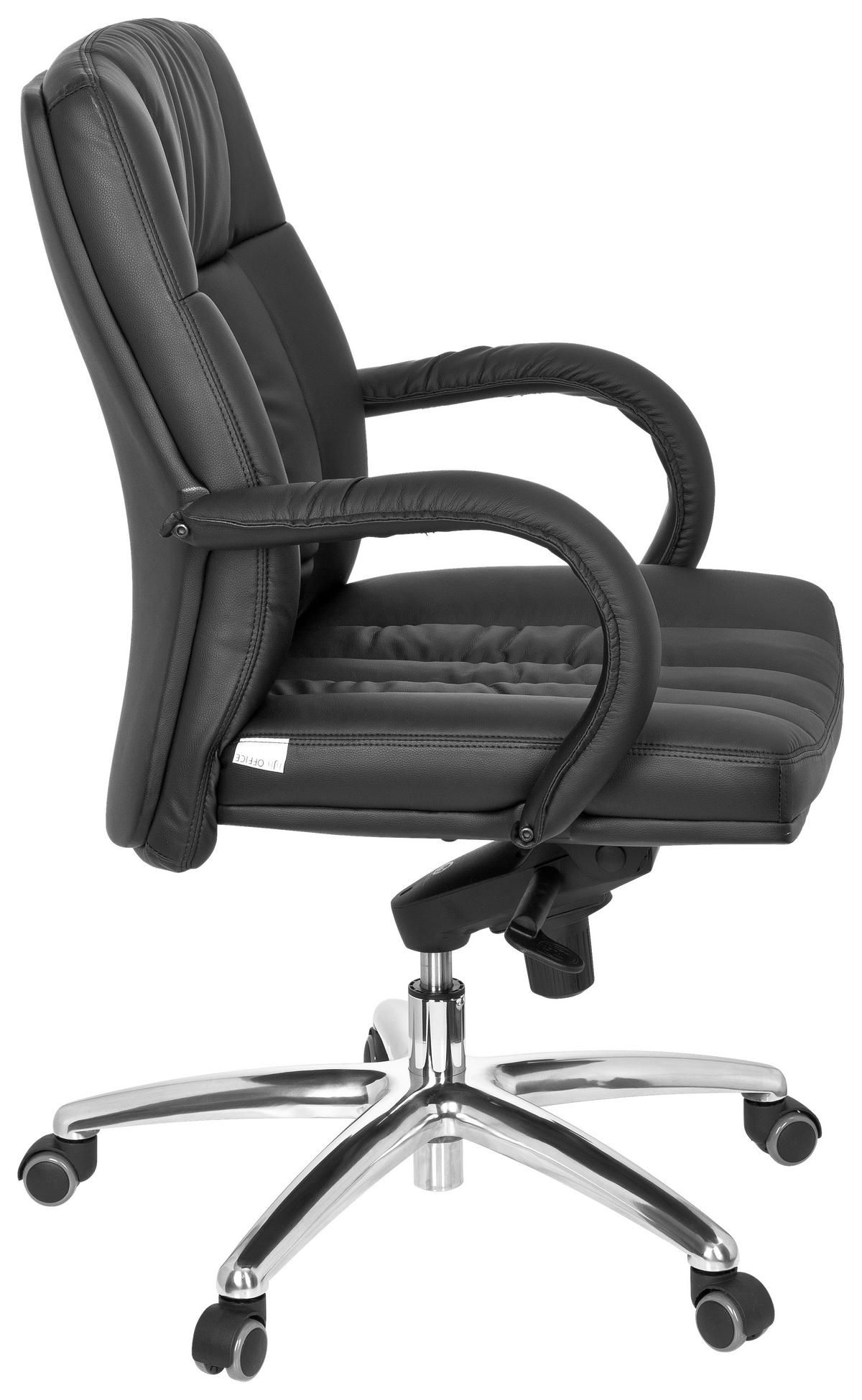 Chefsessel Xxl G 100 Lederlook Schwarz Bis 150 Kg - Silberfarben/Schwarz, Basics, Kunststoff/Textil (62/113/59cm) - MID.YOU