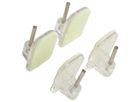Selbstklebehaken Benedikt, 4 Stk. - Chromfarben/Weiß, KONVENTIONELL, Kunststoff/Metall (1.7/2.4cm) - Ombra Selbstklebehaken Benedikt, 4 Stk. - Chromfarben/Weiß, KONVENTIONELL, Kunststoff/Metall (1.7/2.4cm) - Ombra