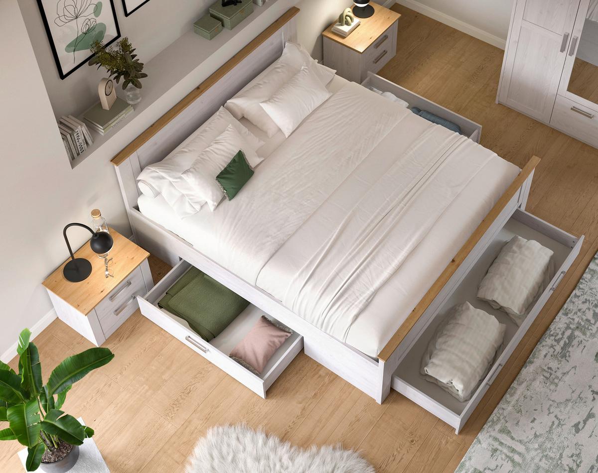 Schlafzimmer Verona Lärchefarben/Eiche D. 3-Teilig - Lärchefarben/Eiche Artisan, ROMANTIK / LANDHAUS, Holzwerkstoff - Livetastic
