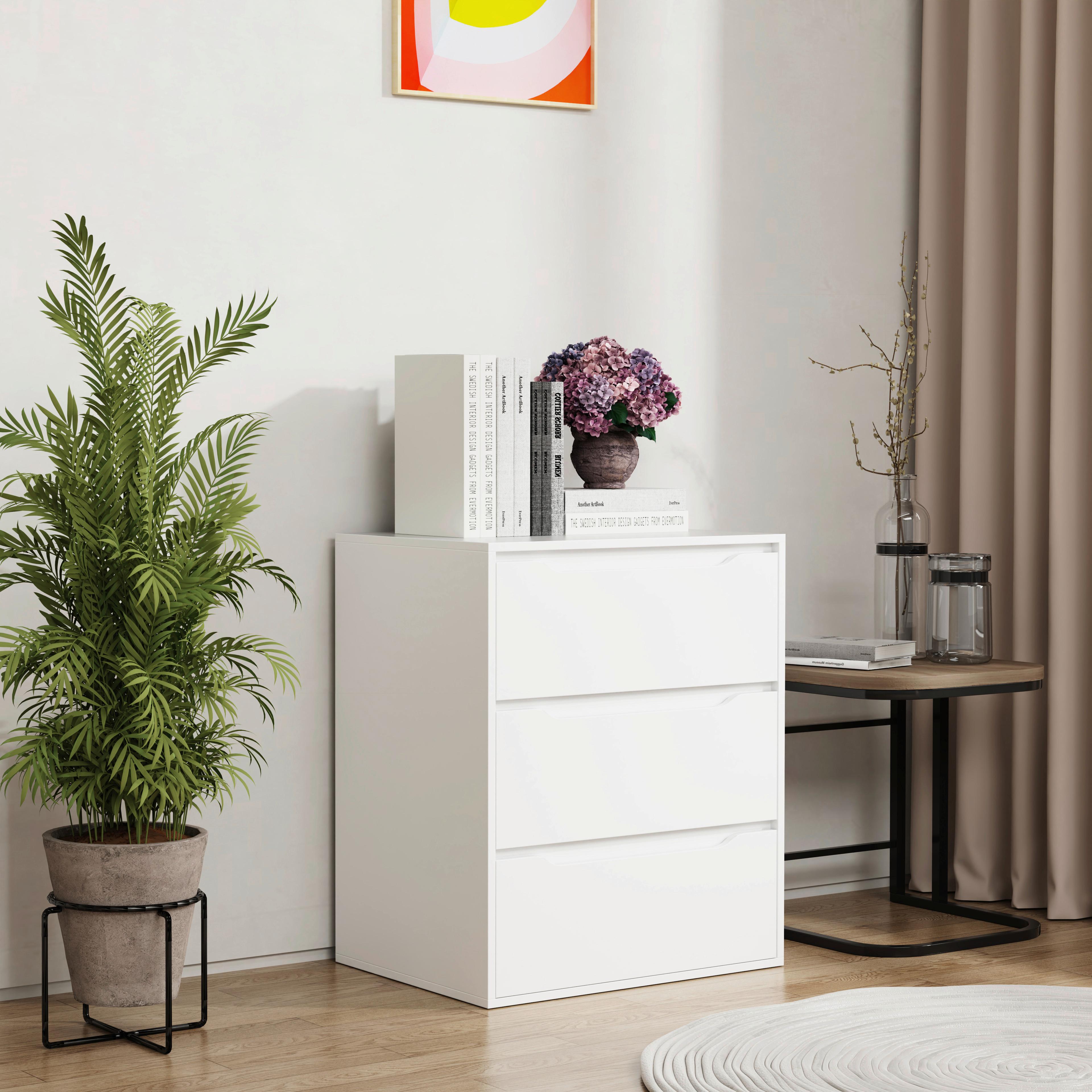 Kommode Malira Weiß B: 65 cm - Weiß, Design, Holzwerkstoff (65/78/48cm) - MID.YOU