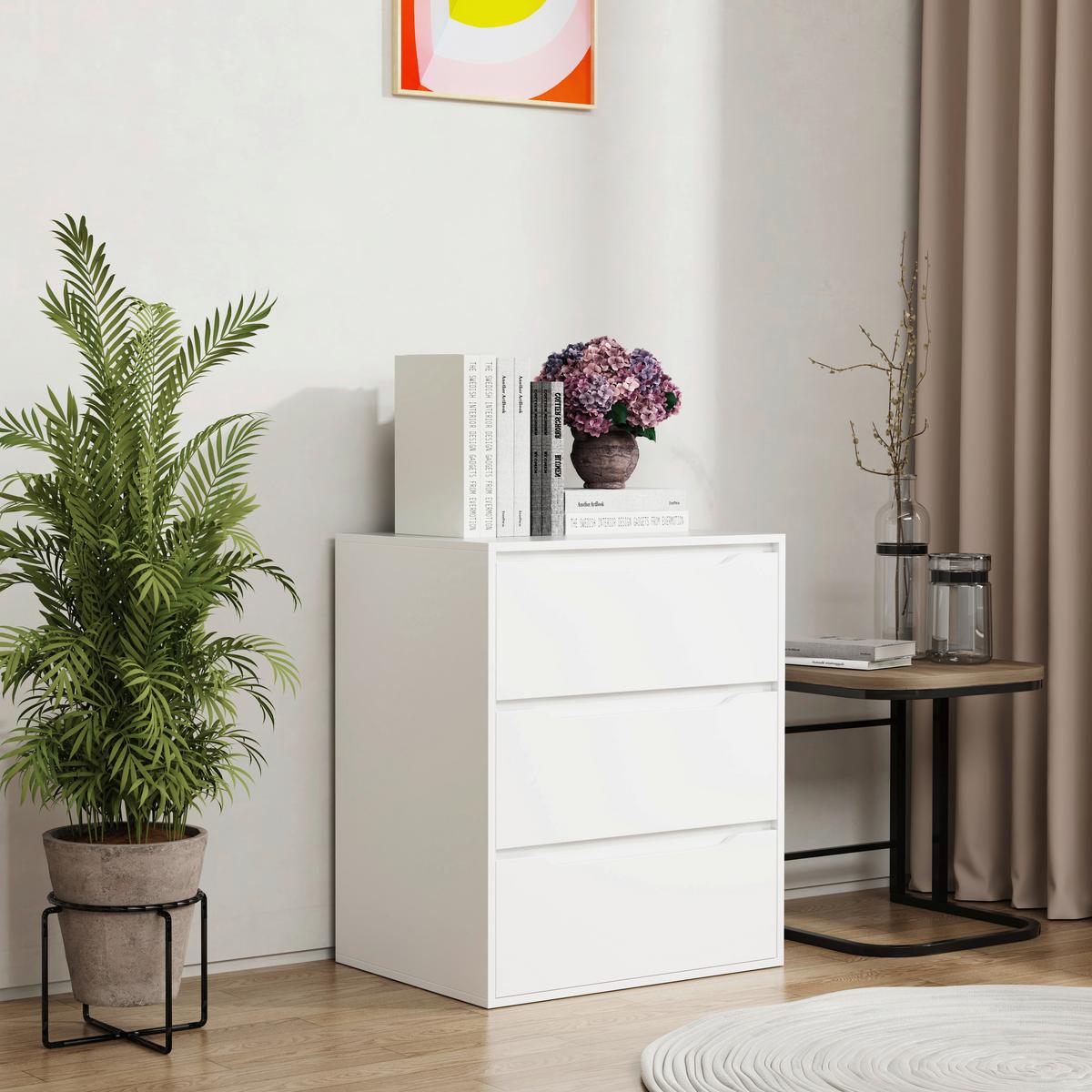 Kommode Malira Weiß B: 65 cm - Weiß, Design, Holzwerkstoff (65/78/48cm) - MID.YOU