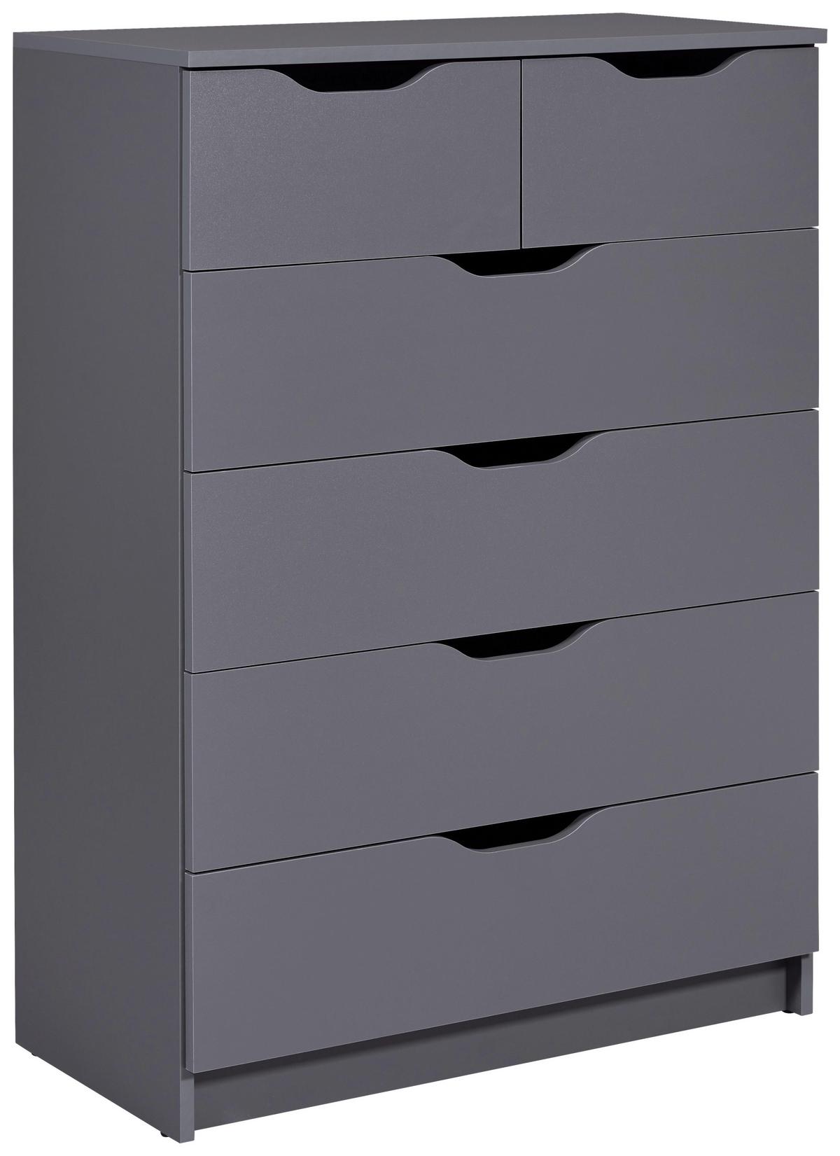 Kommode Silenzia - Graphitfarben, Design, Holzwerkstoff (82/112/40cm) - Livetastic