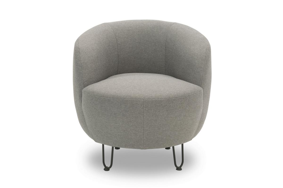 Sessel Hellgrau B: 72 cm - Hellgrau/Schwarz, Design, Textil (72/74/76cm) - MID.YOU