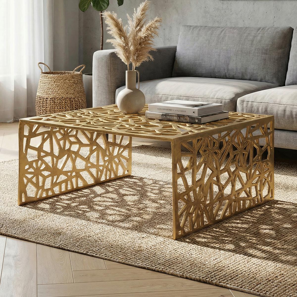 COUCHTISCH Goldfarben L: 60cm - Goldfarben, Design, Metall (60/60/31cm) - Livetastic