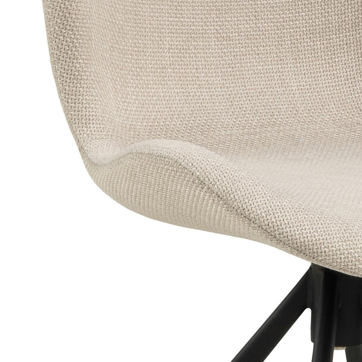 Stuhl Batilda -A1 - Beige/Schwarz, Design, Textil/Metall (46,5/81/53cm) - MID.YOU