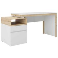 SCHREIBTISCH SANTIAGO - Weiß/Eiche Artisan, MODERN, Holz (160/60/76cm) - MID.YOU