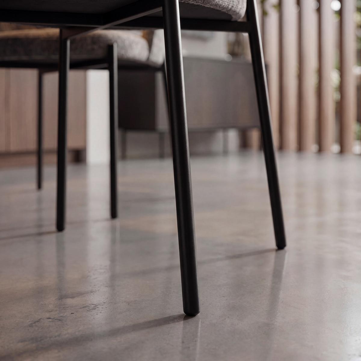 Židle Nadiya lněný vzhled, čalouněné - černá/hnědá, Moderní, kov/dřevo (52/78/56cm) - Bessagi Home
