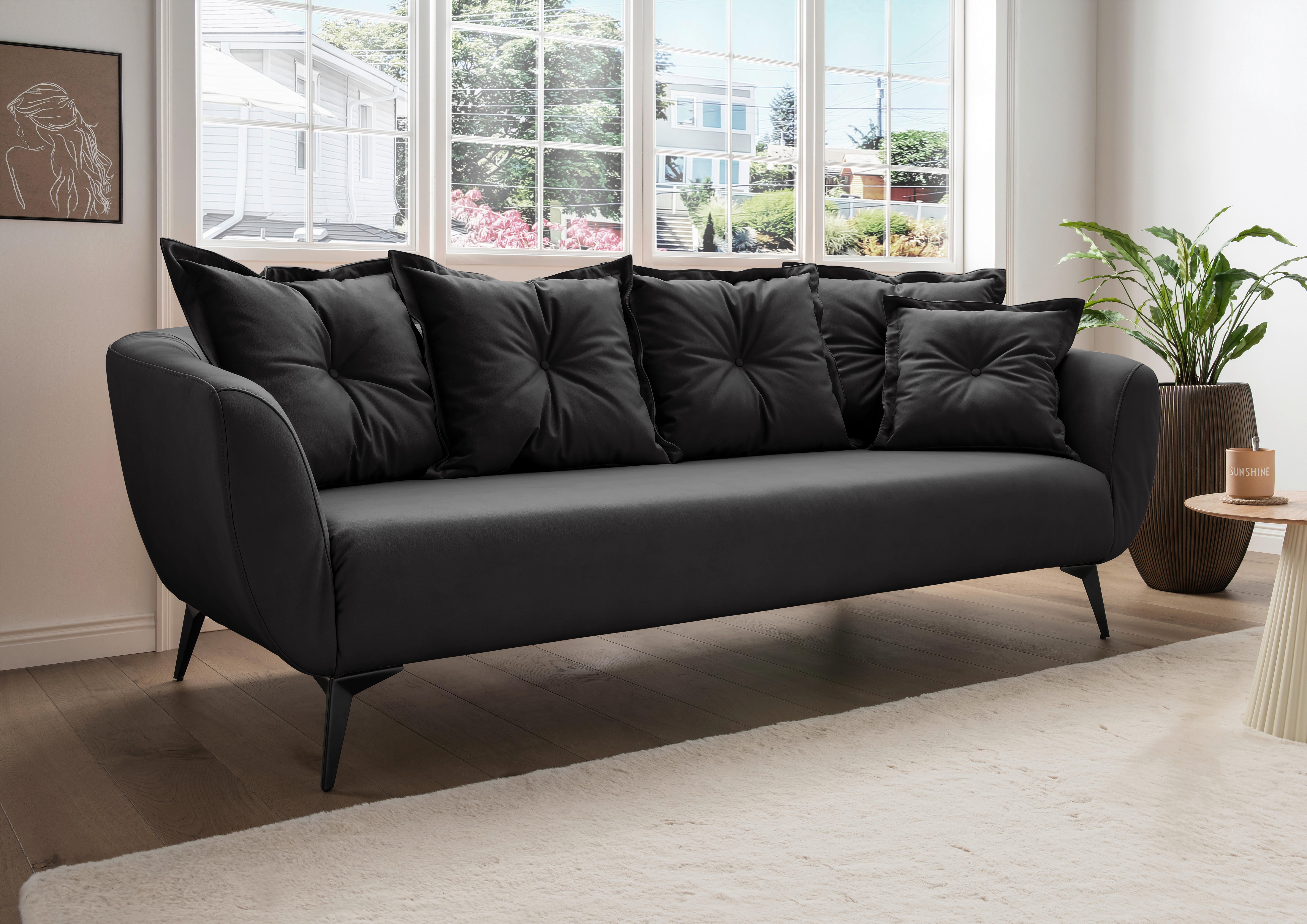 3-Sitzer-Sofa Baggio Schwarz B: 236 cm - Schwarz, MODERN, Textil (236/94/103cm) - Livetastic