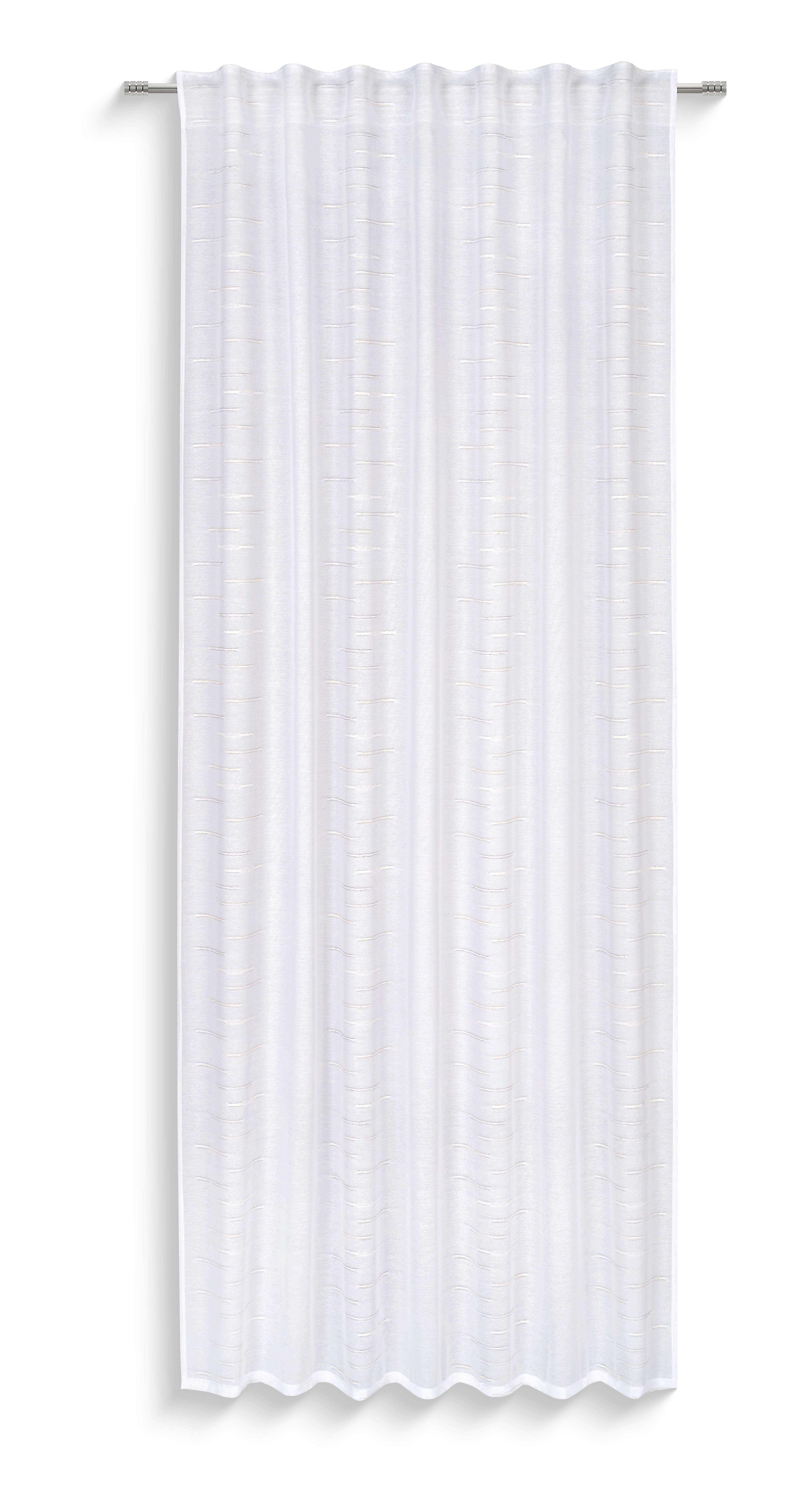 Vorhang mit Universalband Elea 140x245 cm Weiß, Silber