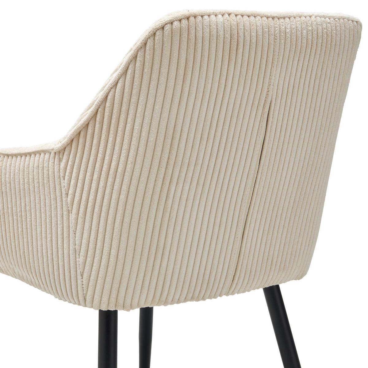 Armlehnstuhl Kati - Beige/Schwarz, LIFESTYLE, Textil/Metall (56/83/62cm) - MID.YOU