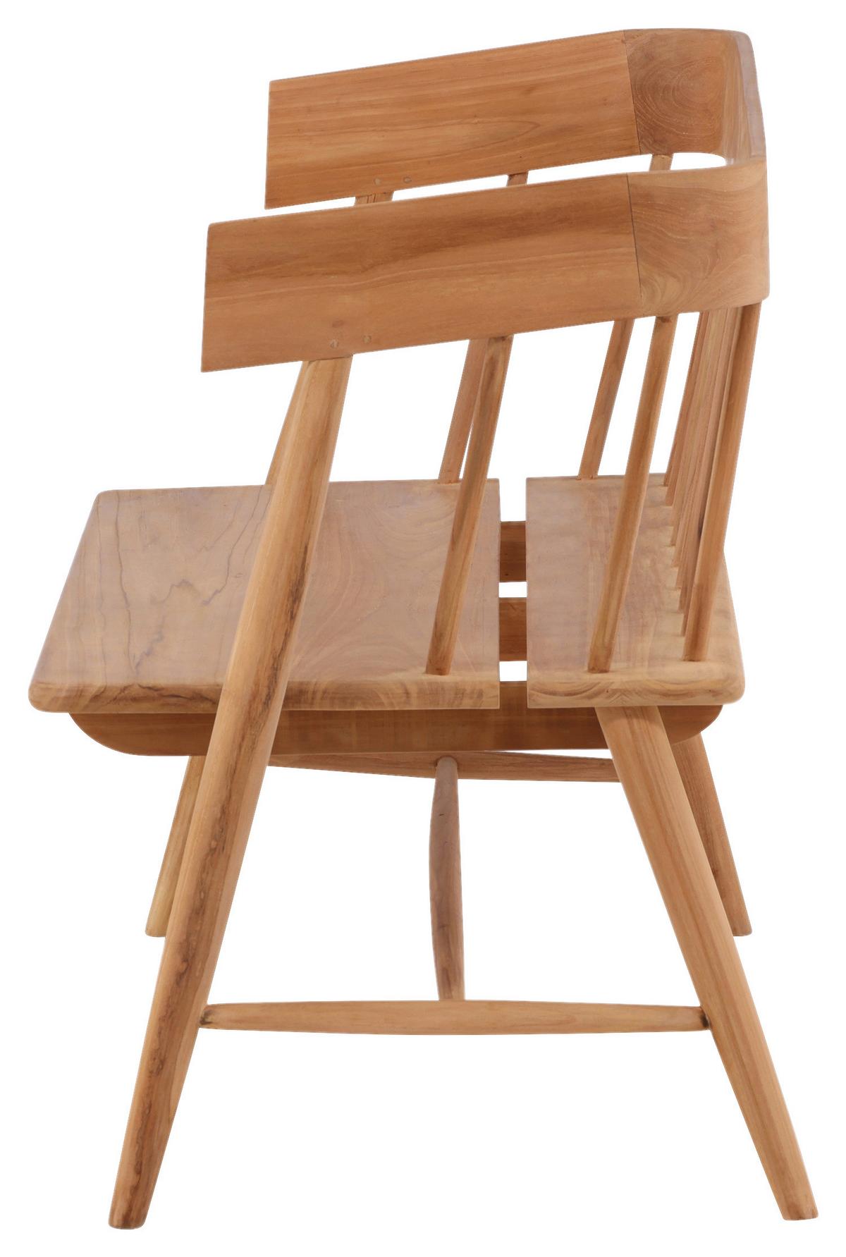 Gartenbank Teakholz 2-Sitzer Split - Teakfarben, KONVENTIONELL, Holz (58/85/132cm) - Gardenson