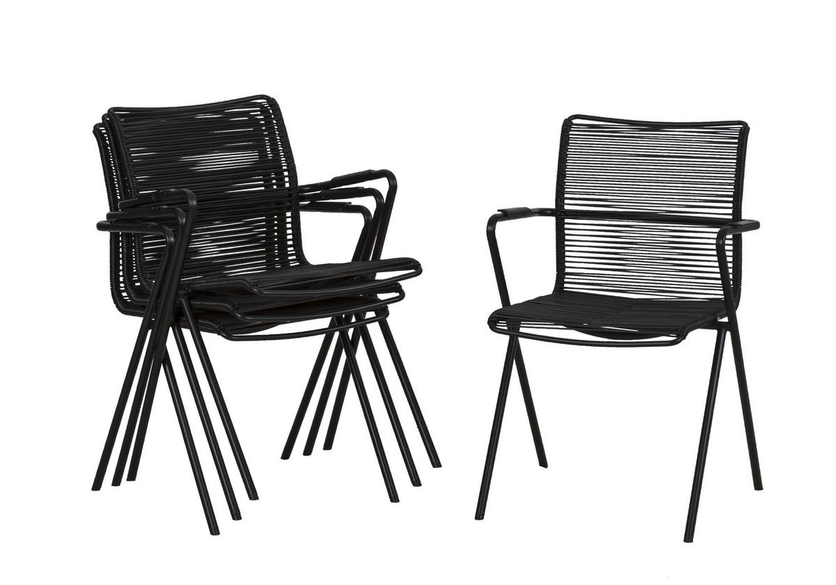 Gartensessel Stapelbar Alpha Rope Kunststoff/Metall - Anthrazit/Schwarz, Basics, Kunststoff/Metall (55/57/83cm) - Acamp