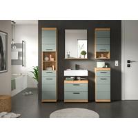 Badezimmer Scout Eiche Artisan Dekor Salbeigrün - Salbeigrün/Schwarz, MODERN, Glas/Holzwerkstoff (154cm) - MID.YOU