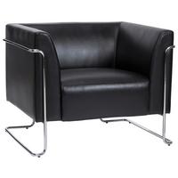 Designsessel Curacao Schwarz - Chromfarben/Schwarz, MODERN, Textil (88/74/74cm) - MID.YOU