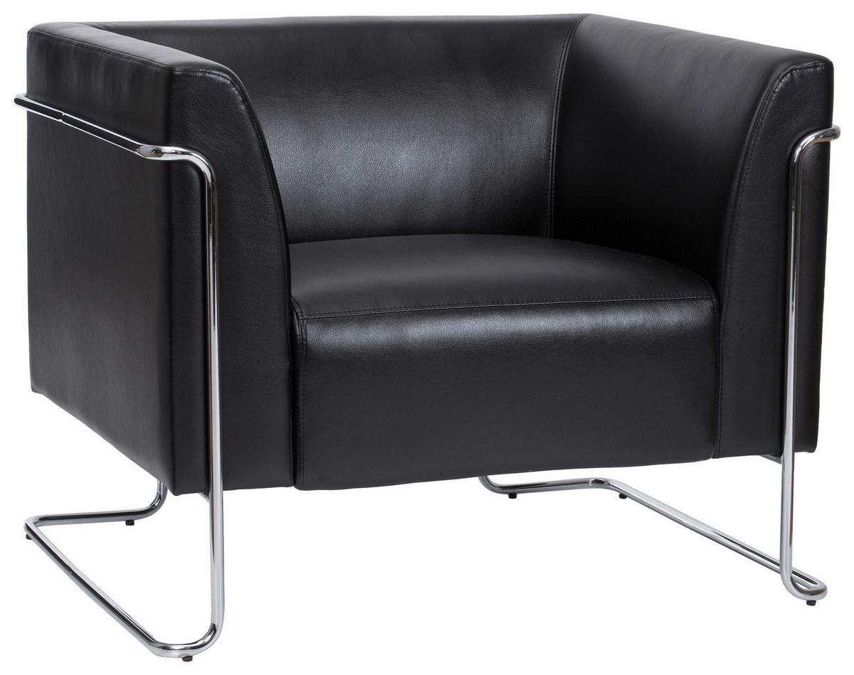 Designsessel Curacao Schwarz - Chromfarben/Schwarz, MODERN, Textil (88/74/74cm) - MID.YOU