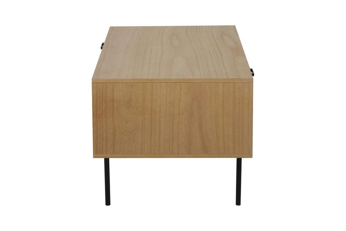 Couchtisch Naturfarben/schwarz B: 110 Cm - Schwarz/Naturfarben, Design, Holz/Holzwerkstoff (110/59/50cm) - Livetastic