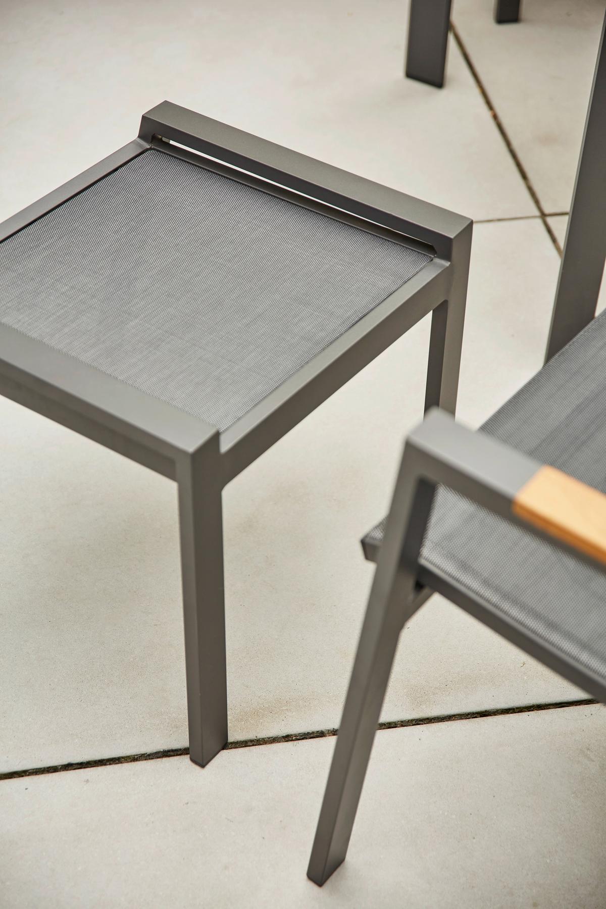 Gartenhocker Metall/Kunststoff Anthrazit Stapelbar/Wetterfest - Anthrazit, MODERN, Kunststoff/Metall (58/46,5/50cm) - Siena Garden