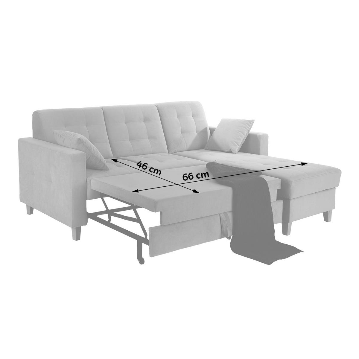Ecksofa Bergen - Hellgrau/Naturfarben, Design, Textil (231/160cm) - Luca Bessoni