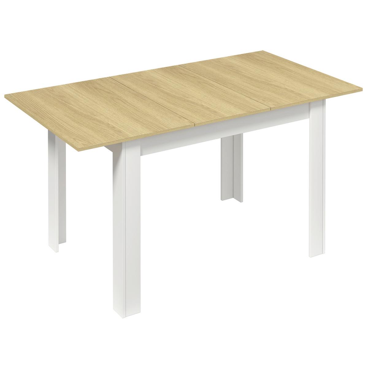 Esstisch Pesoli Weiß/Honigeiche L: 109cm - Honigeiche/Weiß, MODERN, Holzwerkstoff (109/75/80cm) - MID.YOU