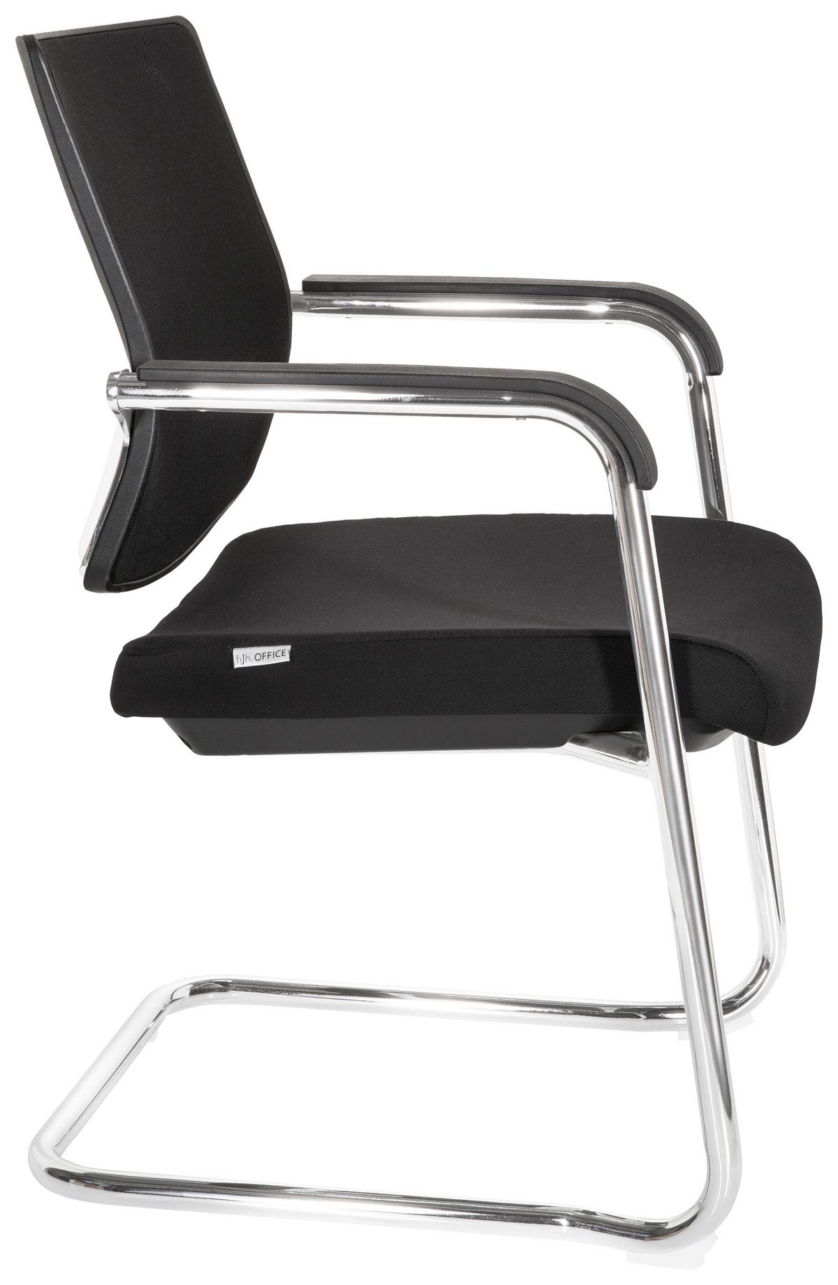 Besucherstuhl Levia V Schwarz - Schwarz, MODERN, Kunststoff/Textil (48/90/58cm) - MID.YOU