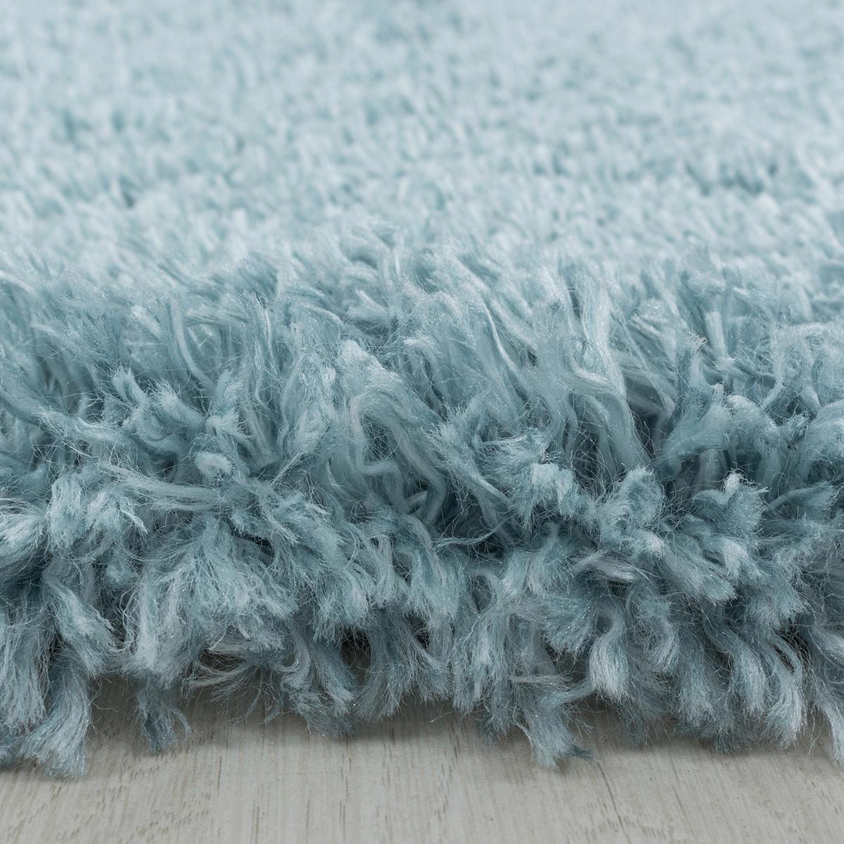 Hochflor Teppich Blau Naturfaser Fluffy 160x230 cm - Blau, Basics, Textil (160/230cm)