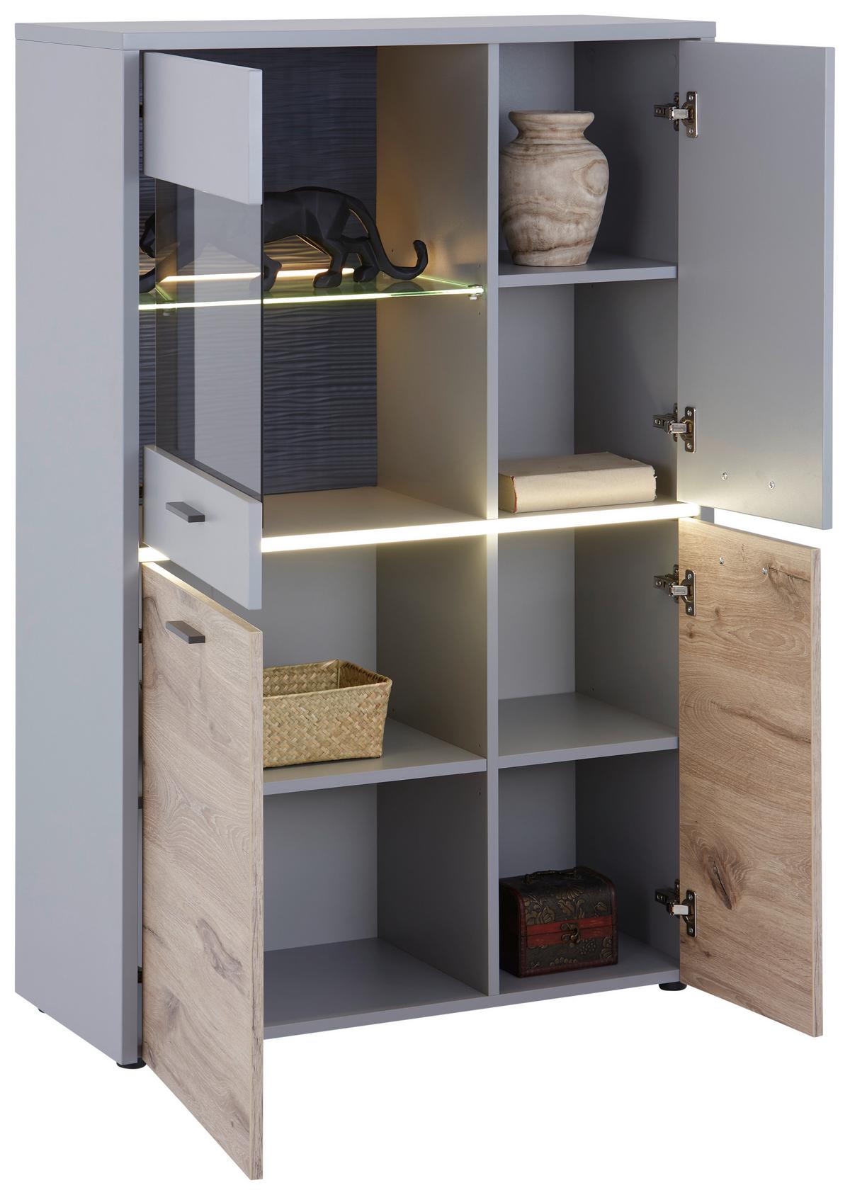Stapelprogramm Dynamic - Hellgrau, MODERN, Glas/Holzwerkstoff (310/191/50cm)