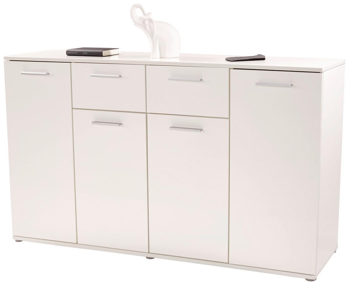 KOMODA CHRISTIAN NEW 3 - biela/hliníková, Modern, kompozitné drevo/plast (160/85/35cm)