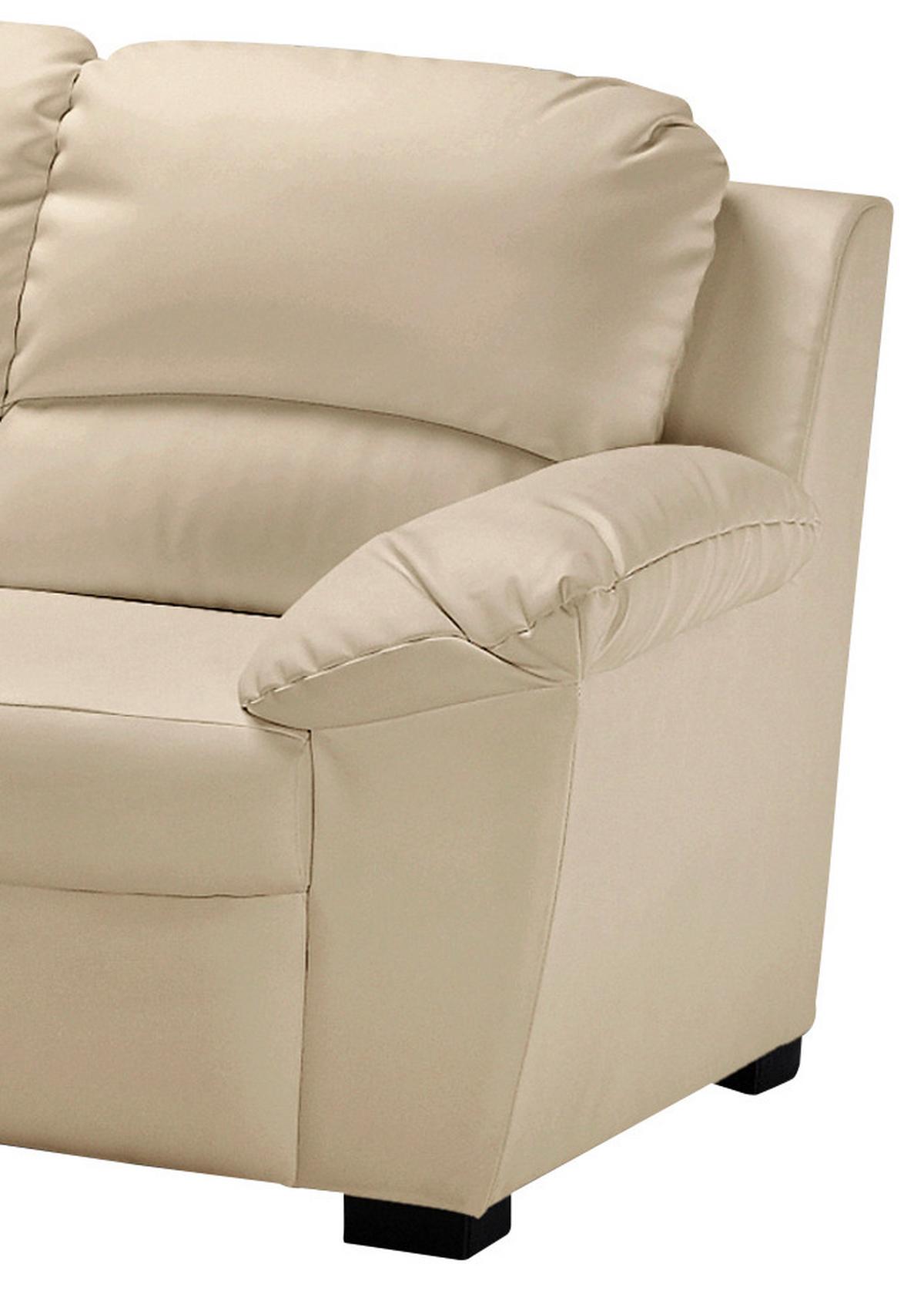 2-sitzer-sofa Danilo Rücken Echt Beige Lederlook - Beige/Schwarz, KONVENTIONELL, Textil (145/90/90cm) - MID.YOU