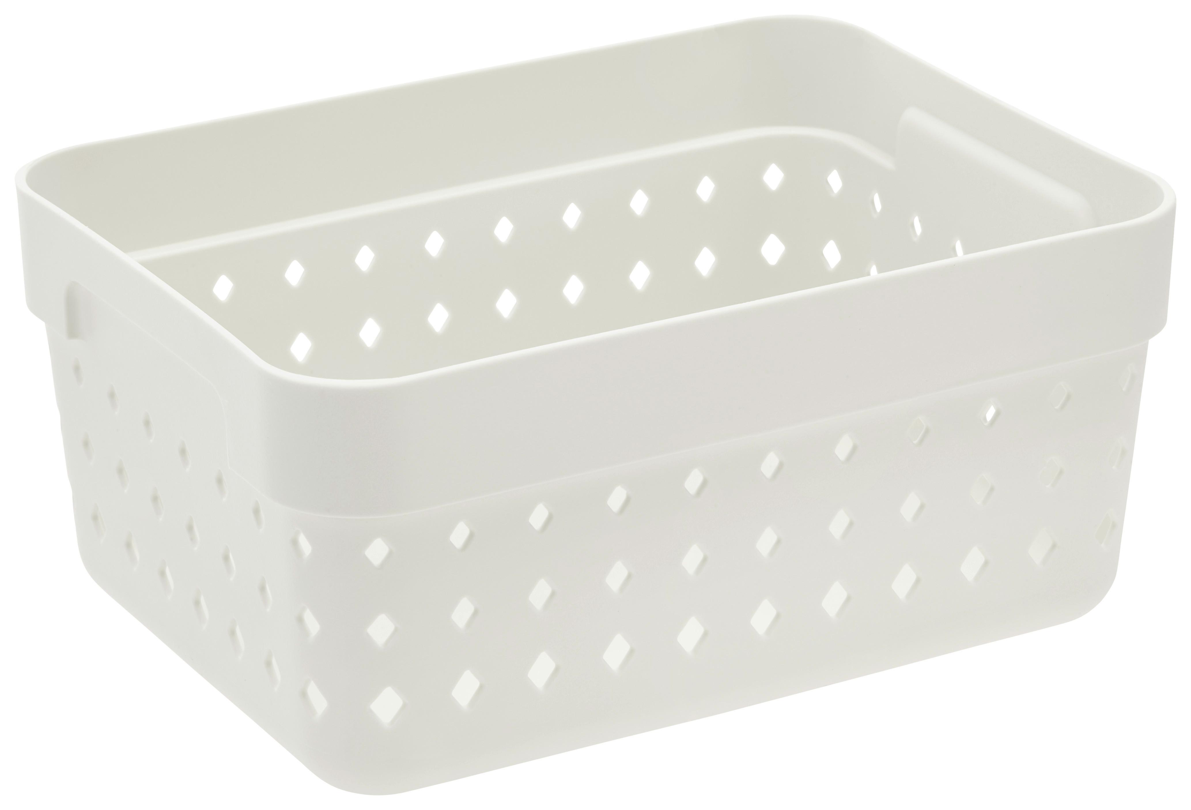 Úložný Košík Seoul - L - Ca. 1,15l -Ext- - biela, Konvenčný, plast (15,8/11,8/7,3cm) - Premium Living