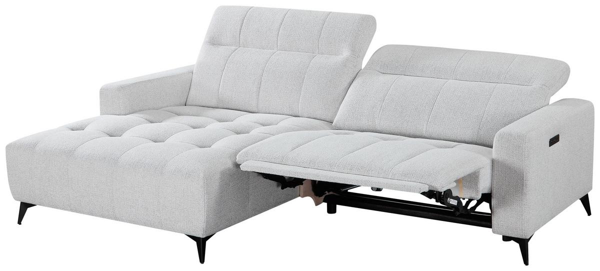 Ecksofa Miami Champagner, S: 177x254cm - Champagner/Schwarz, MODERN, Holz/Textil (177/254cm)