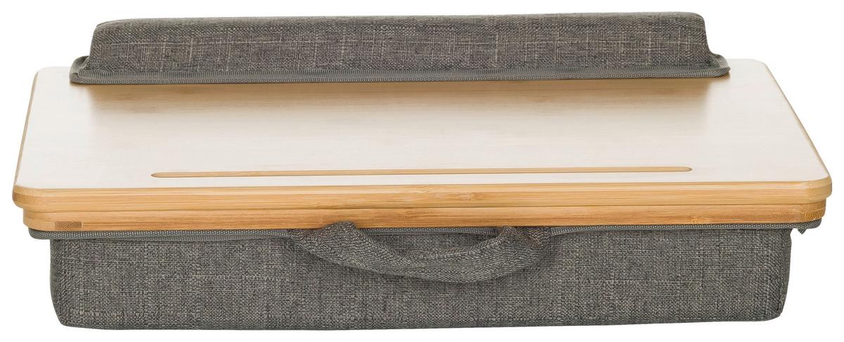 Laptopunterlage Comfilap Iii - Braun/Grau, Basics, Naturmaterialien/Textil (42/9/34cm) - MID.YOU