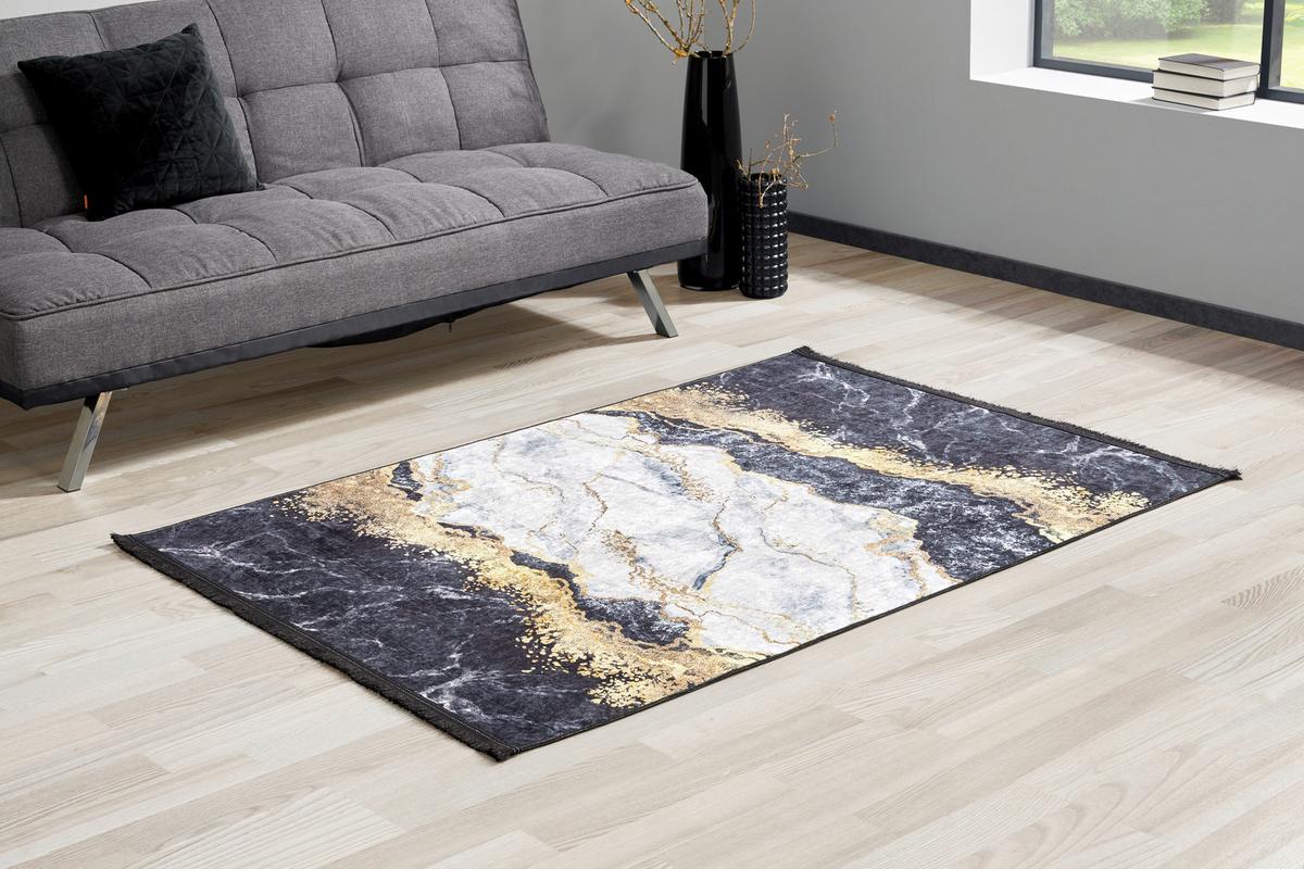 Webteppich Multicolor Zephy 80x150 Cm - Goldfarben/Schwarz, Basics, Textil (80/150cm) - Luca Bessoni