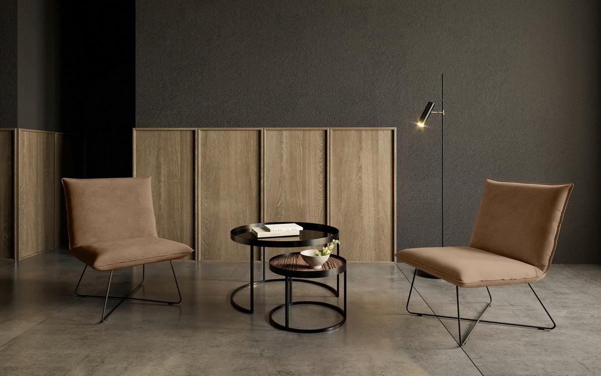 Sessel Skyway Braun B: 81 cm - Schwarz/Braun, Design, Textil (81/84/68cm) - Livetastic