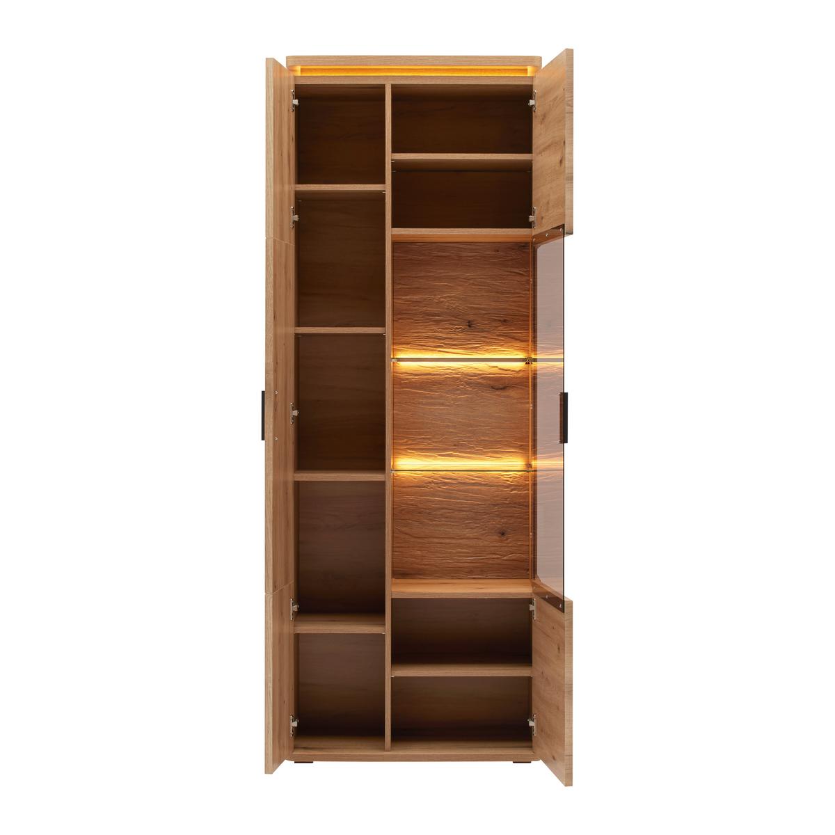 VITRÍNA ALAMEDA -EXKLUSIV- - barvy dubu, Moderní, kompozitní dřevo/sklo (75/208/38cm) - Mömax