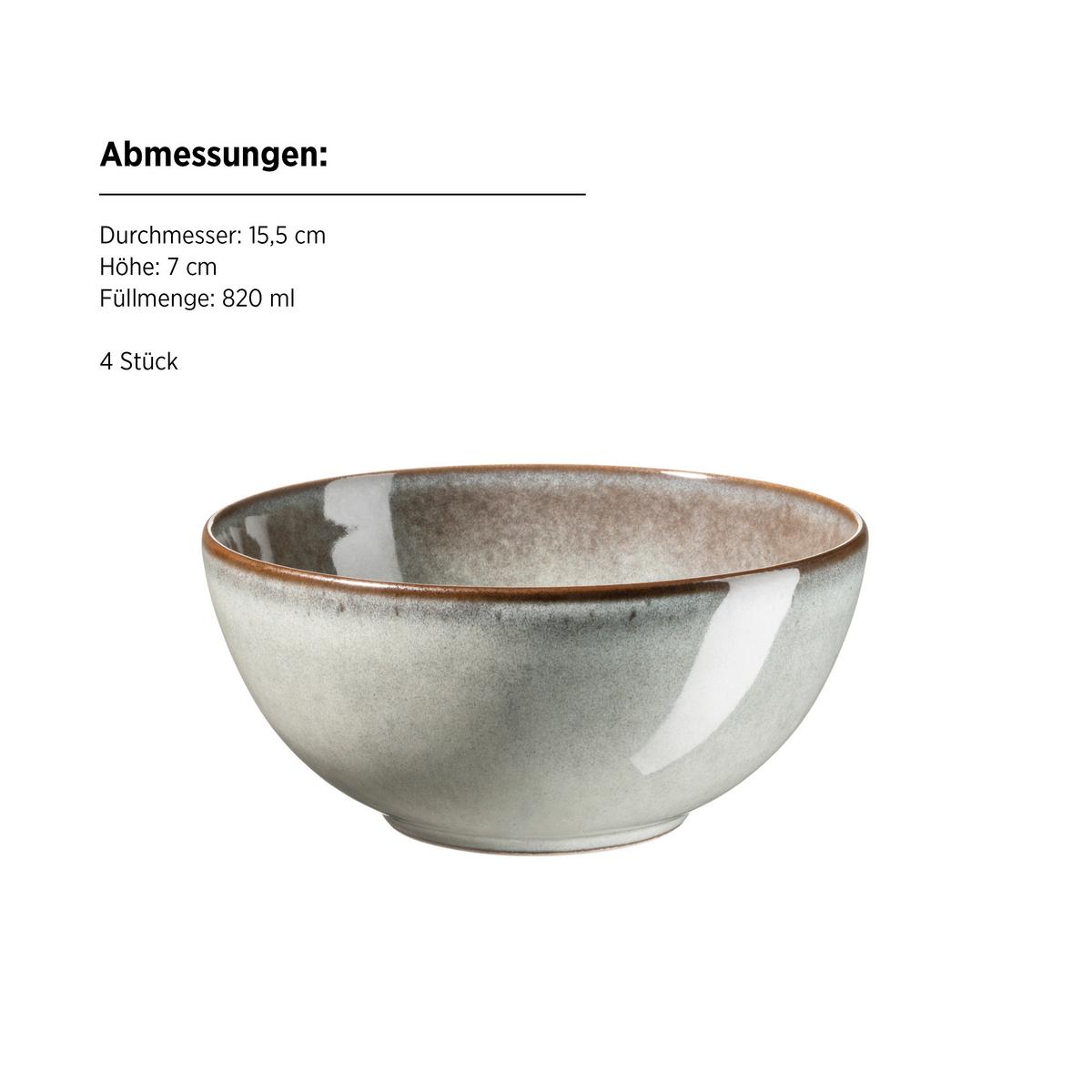 Frühstücksservice Smoky's Steinzeug, Grün, 12-teilig - Grün, Basics, Keramik - Mäser