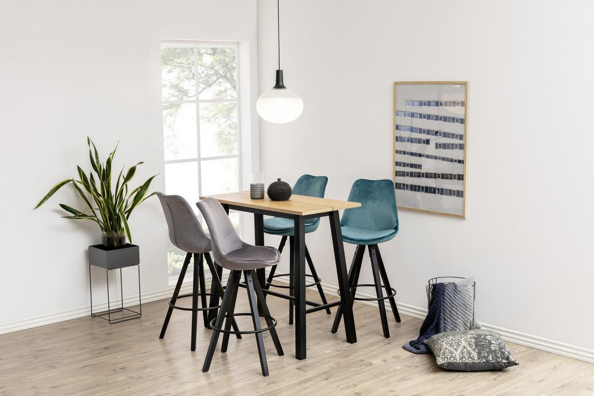 Barová židle DIMA tmavě šedá - černá/tmavě šedá, Design, kov/dřevo (48/112/56cm) - Carryhome