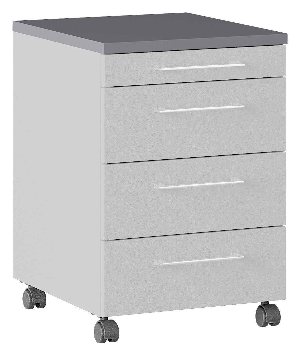 Rollcontainer Graphit/Grau GW-Profi 42x61x49 cm - Graphitfarben/Grau, KONVENTIONELL, Holzwerkstoff/Kunststoff (42/61/49cm) - Germania