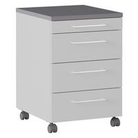 Rollcontainer Graphit/Grau GW-Profi 42x61x49 cm - Graphitfarben/Grau, KONVENTIONELL, Holzwerkstoff/Kunststoff (42/61/49cm) - Germania