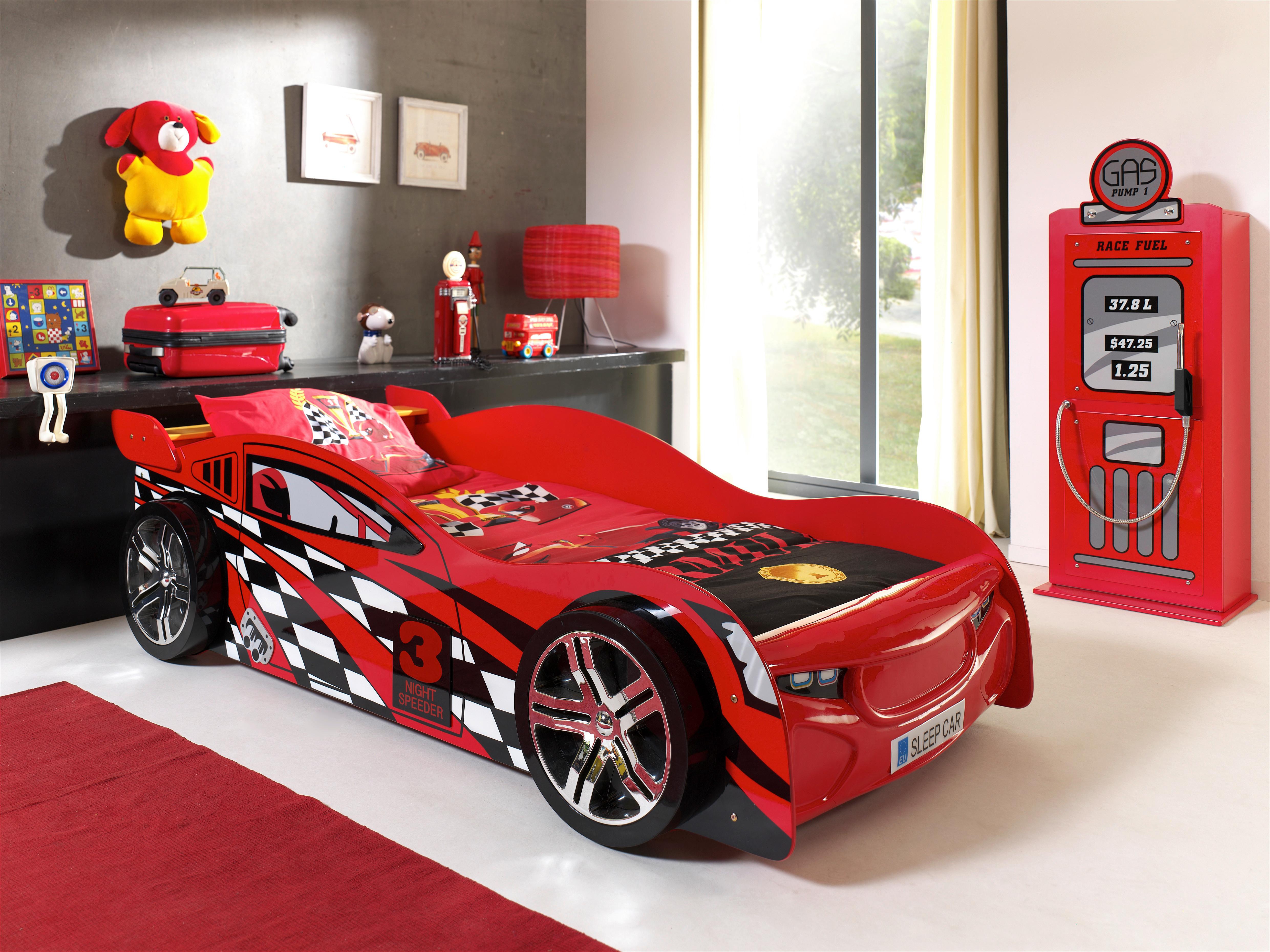 Autobett Night Speeder 90x200 cm Rot +verzierungen - Rot, MODERN, Holzwerkstoff (90/200cm) - Vipack