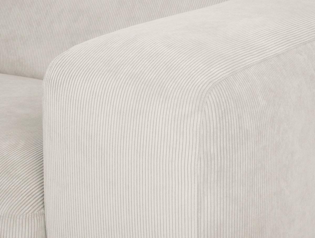 Ecksofa Hannah Creme 170x252 Cm - Creme/Schwarz, Design, Textil (170/252cm) - MID.YOU