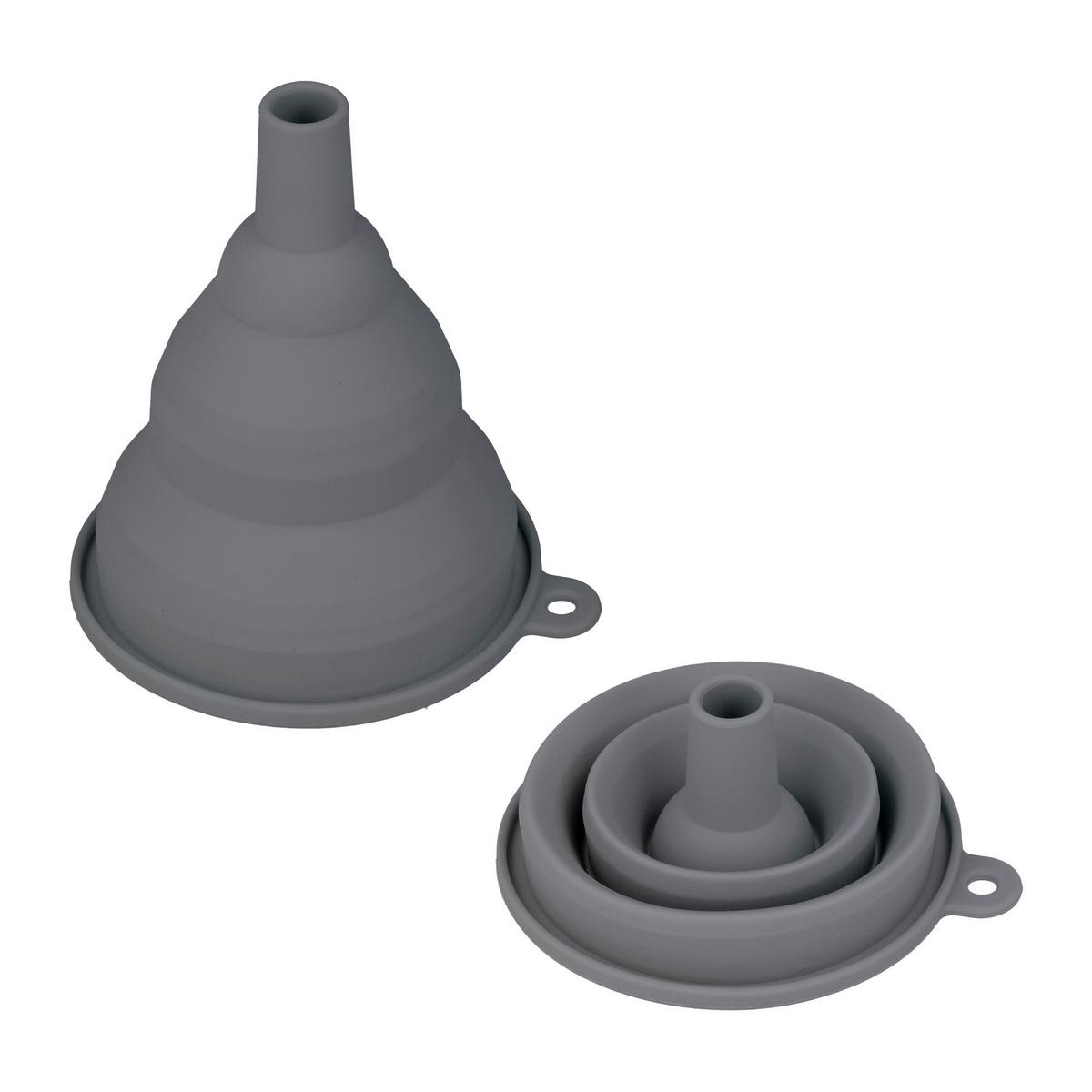 Trichter Manolo, ausziehbar D/H: ca. 10/16 cm - Grau, Basics, Kunststoff (9,5/16cm) - Metaltex