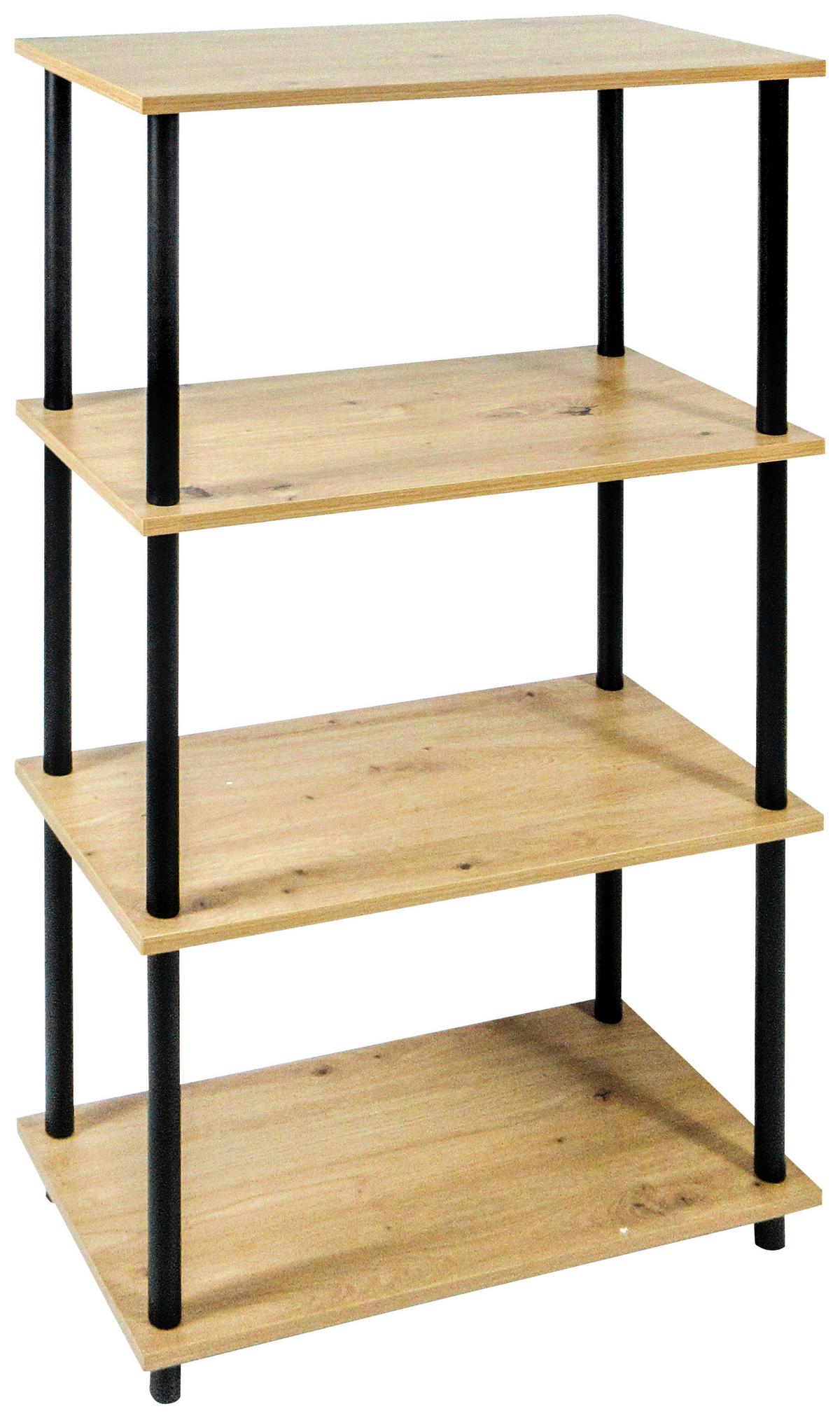 Regal Timilli - Schwarz/Naturfarben, MODERN, Holzwerkstoff/Metall (60/111,5/30cm)