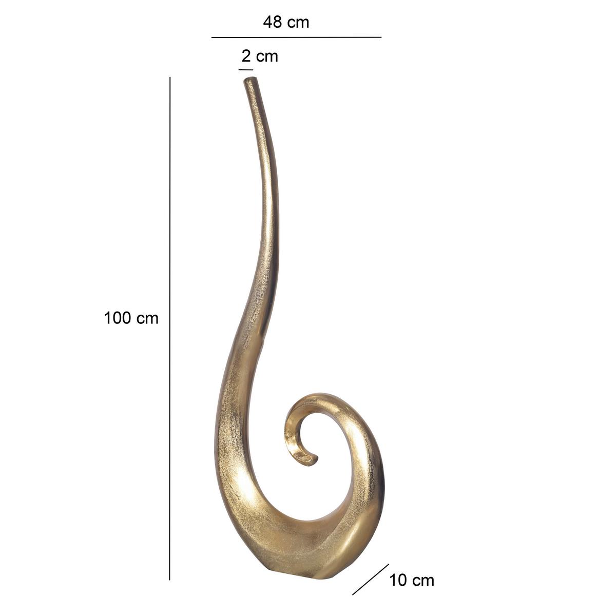 Dekovase Spirale Goldfarben B: 48 cm - Goldfarben, Design, Metall (48/100/10cm) - Livetastic