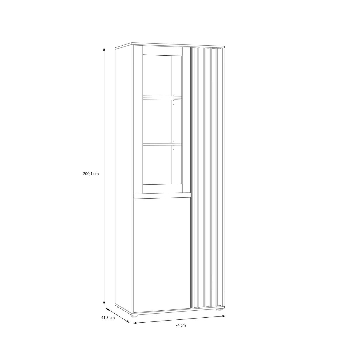 Vitrin Eliston - tölgyfa színű/homokszínű, Natur, műanyag/faalapú anyag (74/200,1/41,5cm) - Modern Living
