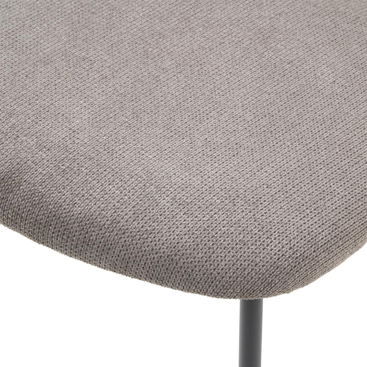 Vierfußstuhl Fenja Webstoff Grau, B: 53 Cm - Schwarz/Grau, KONVENTIONELL, Textil/Metall (53/80/57cm) - MID.YOU