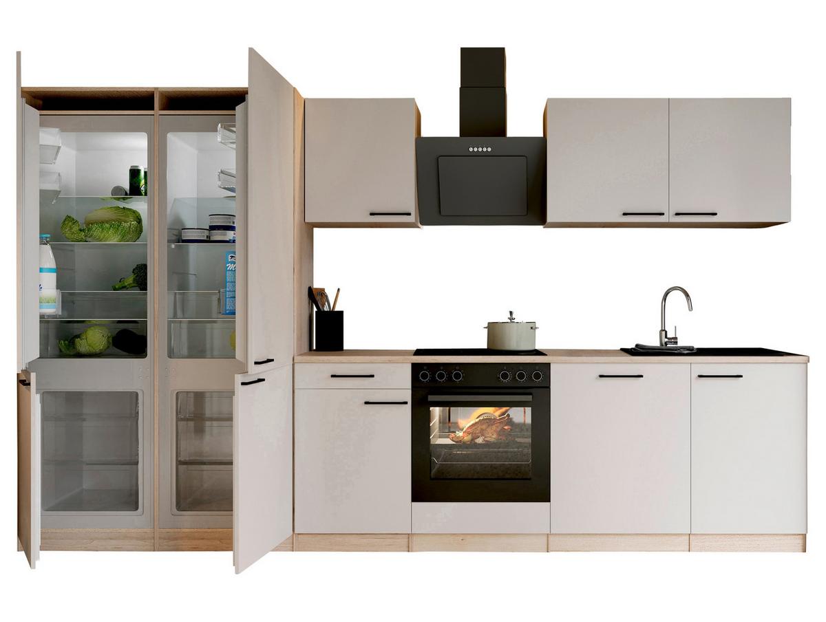 KÜCHENBLOCK Merle, Kaschmir B: 340 cm - Kaschmir/Eichefarben, Trend, Holzwerkstoff (340cm) - Respekta