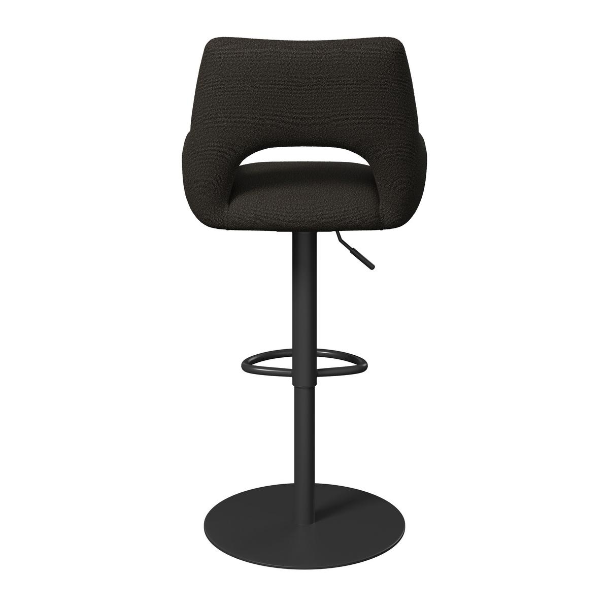 Barová stolička Tami, tmavohnedá - čierna/tmavohnedá, Modern, kov/drevo (46/82-102/51cm) - Bessagi Home