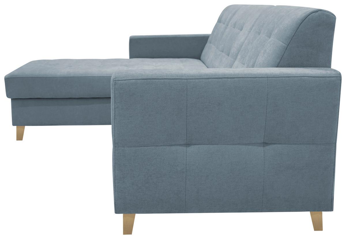 Rohová sedačka BJORN, obojstranná, sivomodrá ženilka - sivomodrá/prírodná farba, Design, drevo/textil (160/231cm) - Luca Bessoni